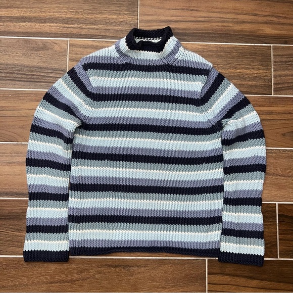 Y2K Gap horizontal striped roll neck knit sweater kidcore preppy multicolor - Picture 1 of 6